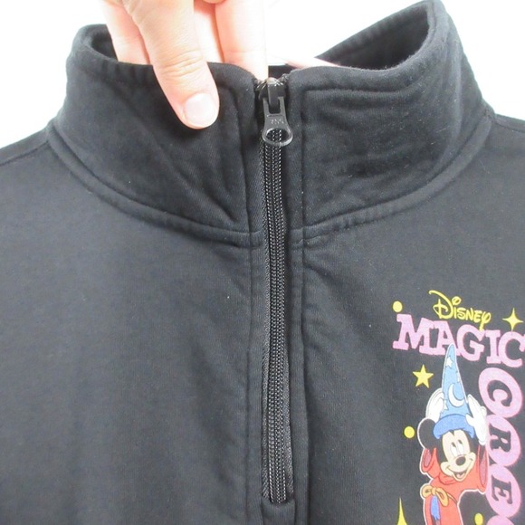 Disney Magic Crew 1/4 Zip Pullover Sweatshirt Women 3X Black Castle Retro 542 - Picture 7 of 12